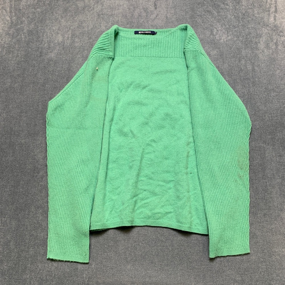 Edelweiss Sweater Womens 6XL Green Long Sleeve Knitted Winter Crew Neck Pullover